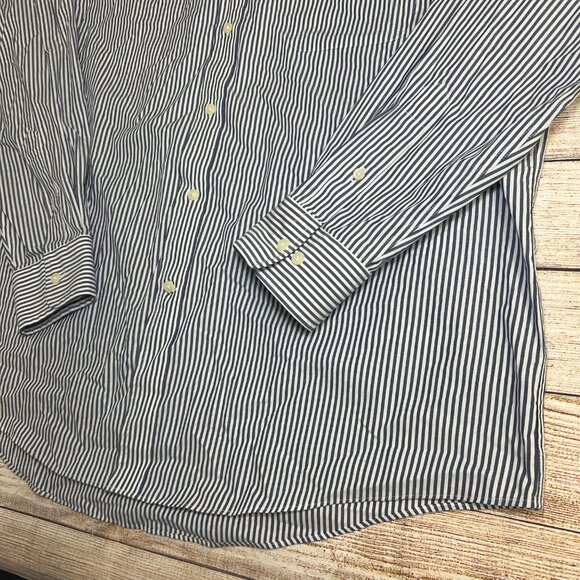 Men's Ralph Lauren Blue White Striped Button Down Shirt XL Long Sleeve Casual - Picture 15 of 15